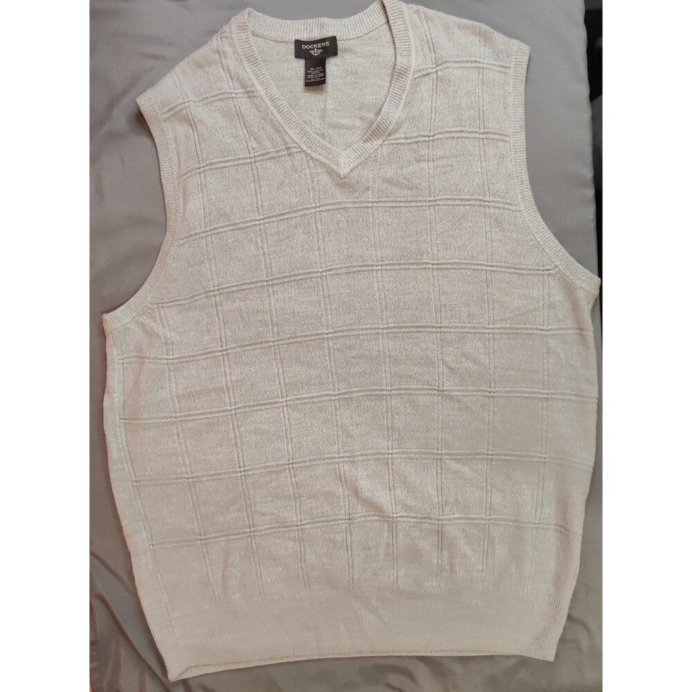 Men's Docker's Sweater Vest Linen Marl Beige XL